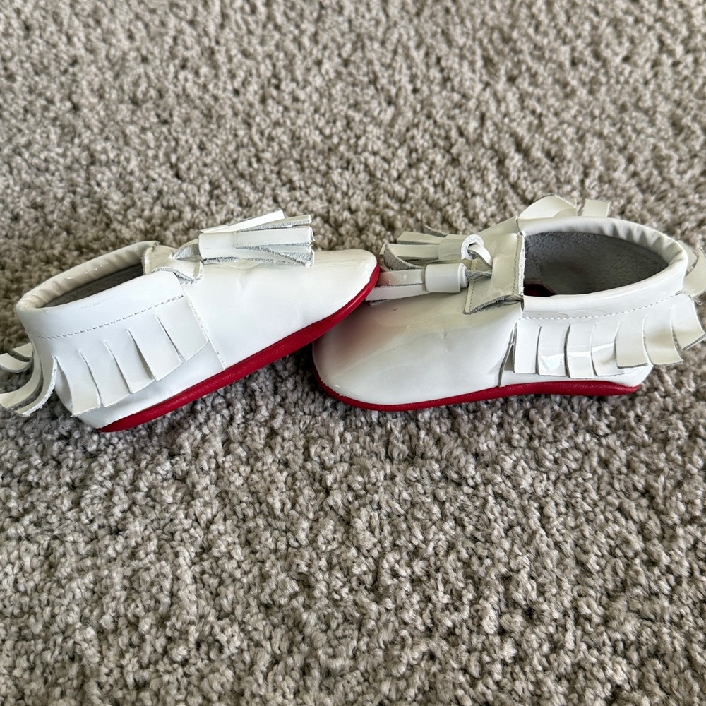 Itty Bitty Red Bottoms size 6-12 months baptism White and Red Kids Shoes